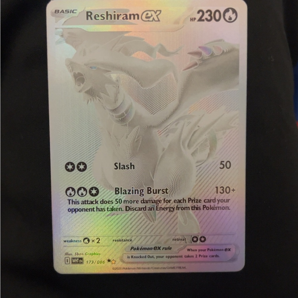 Reshiram ex 173/086 Pokemon White Flare